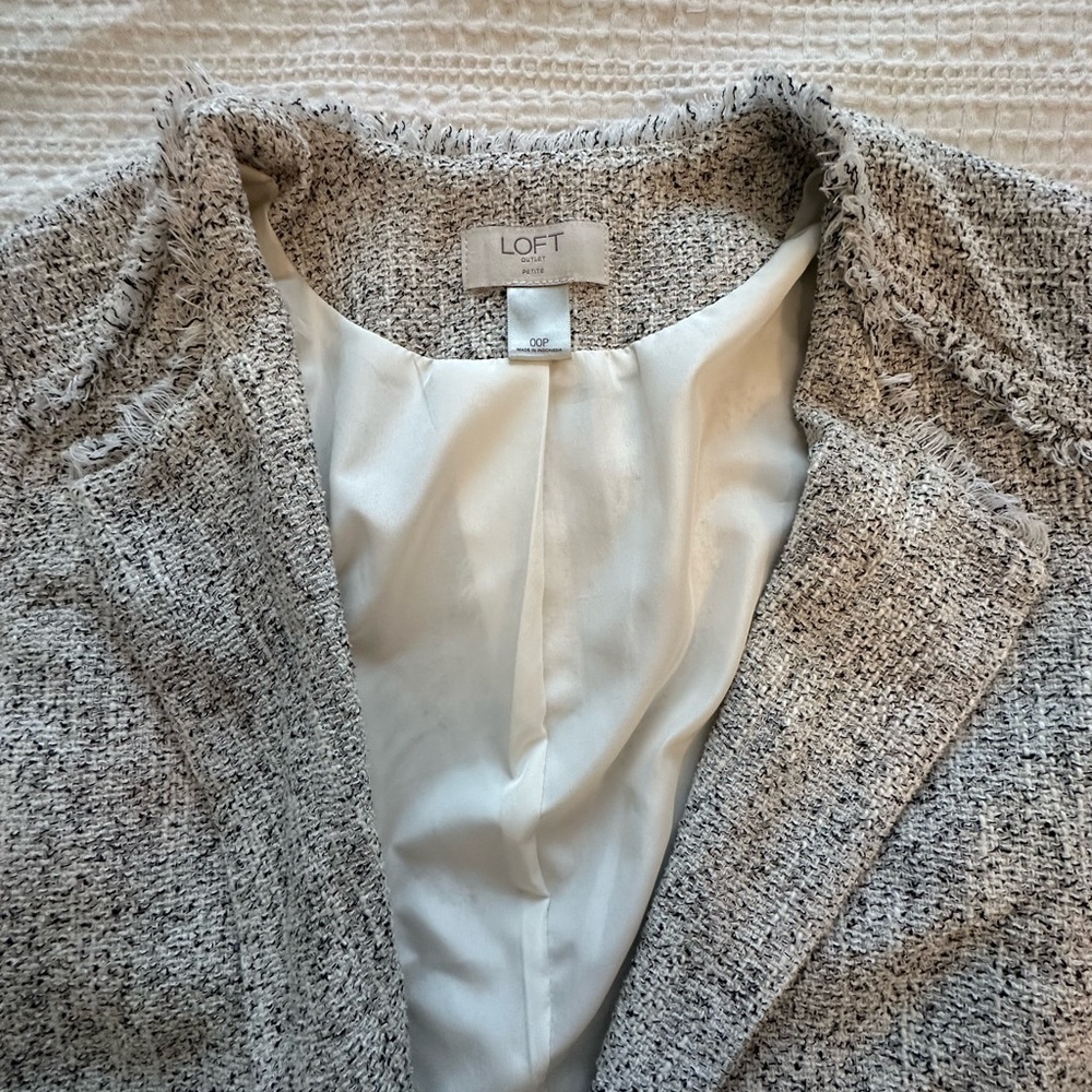 LOFT Black, White, Gray Tweed Blazer - Picture 3 of 4